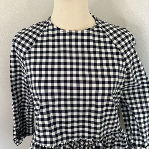 [Victoria Beckham for Target] Blue & White Gingham Peplum Blouse - Size XS - Picture 5 of 5